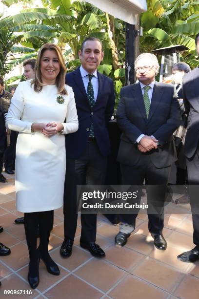 Susana Diaz ,invitado and Invitado attends the reception to the Ondas Awards 2016 winners press conference at the Alfonso XIII on December 12, 2017...