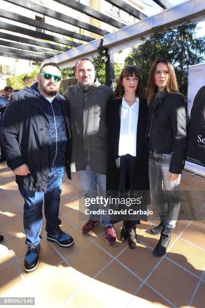 Pepon Nieto, invitado, Susana Abauta and Eva Santaolariaattends the reception to the Ondas Awards 2016 winners press conference at the Alfonso XIII...