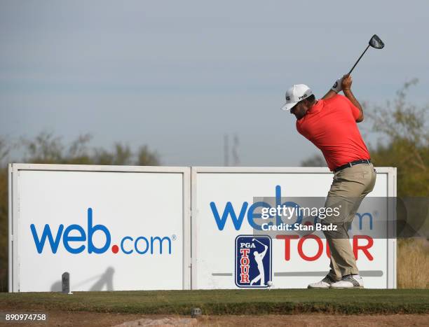 Brian Richey plays a tee shot on the second hole during the final round of the Web.com Tour Qualifying Tournament at Whirlwind Golf Club on the...