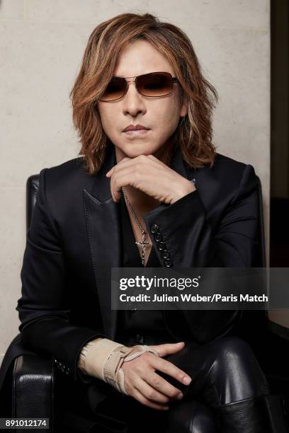 Musician and member of X Japan, Yoshiki is photographed for Paris Match on October 24, 2017 in Paris, France.