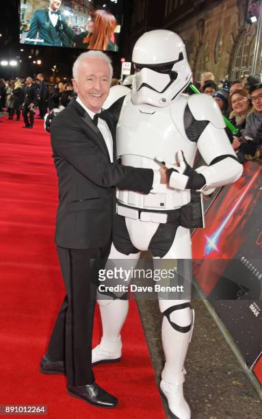 Anthony Daniels attends the European Premiere of "Star Wars: The Last Jedi" at the Royal Albert Hall on December 12, 2017 in London, England.