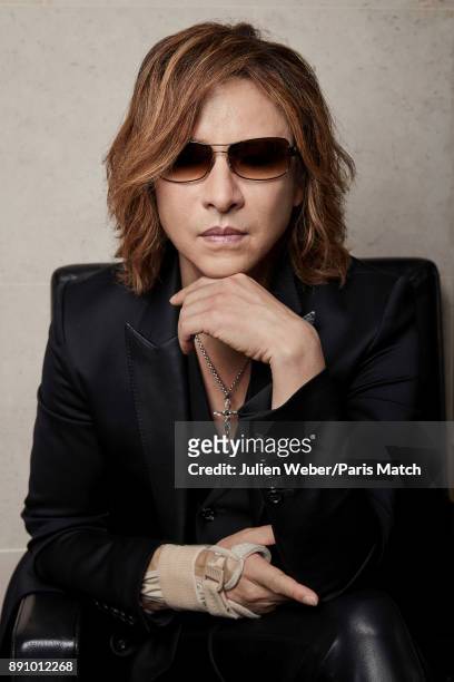 Musician and member of X Japan, Yoshiki is photographed for Paris Match on October 24, 2017 in Paris, France.