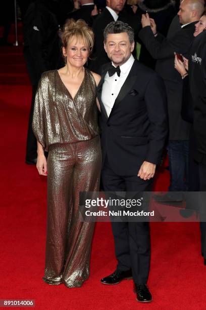 Actor Andy Serkis and his wife Lorraine Ashbourne attend the European Premiere of 'Star Wars: The Last Jedi' at Royal Albert Hall on December 12,...
