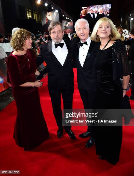Marilou York, Mark Hamill, Anthony Daniels and Christine Savage attending the european premiere of Star Wars: The Last Jedi held at The Royal Albert...