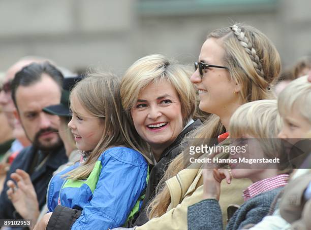 Princess Gloria von Thurn und Taxis, her niece Letizia and her daughter Elisabeth attend the Thurn and Taxis castle festival on July 19, 2009 in...