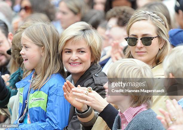 Princess Gloria von Thurn und Taxis, her niece Letizia and her daughter Elisabeth attend the Thurn and Taxis castle festival on July 19, 2009 in...