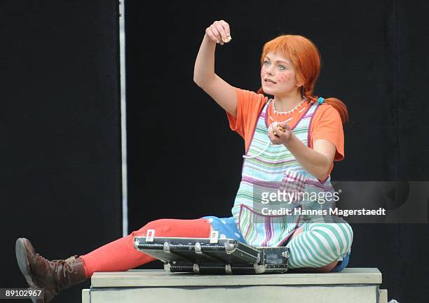 Lena Ottenbacher performs during the play 'Pippi Langstrumpf' at the Thurn and Taxis castle festival on July 19, 2009 in Regensburg, Germany.