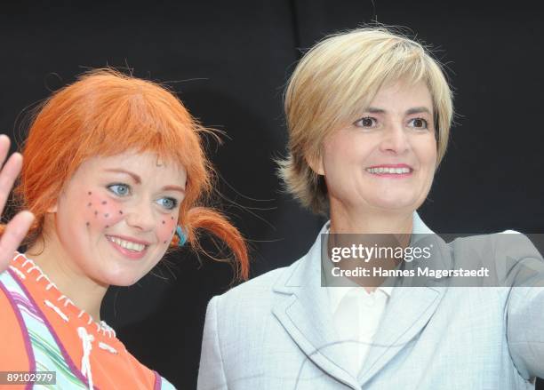 Princess Gloria von Thurn und Taxis and Lena Ottenbacher during the play 'Pippi Langstrumpf' at the Thurn and Taxis castle festival on July 19, 2009...