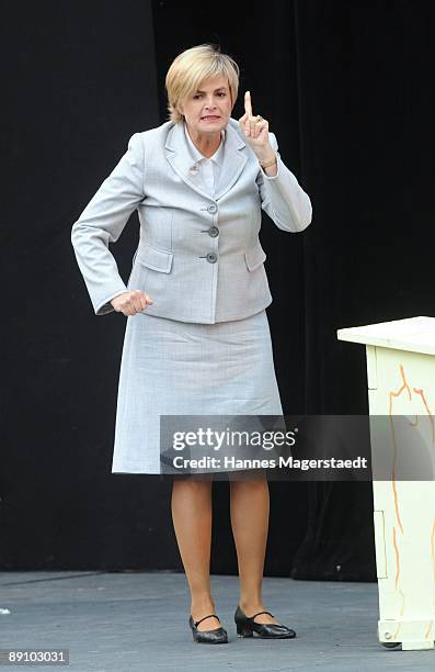 Princess Gloria von Thurn und Taxis and Lena Ottenbacher during the play 'Pippi Langstrumpf' at the Thurn and Taxis castle festival on July 19, 2009...