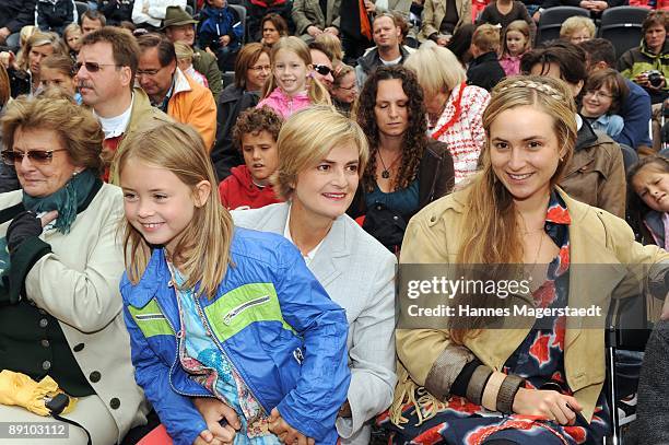 Princess Gloria von Thurn und Taxis, her niece Letizia, her mother Beatrix von Schoenburg-Glauchau and her daughter Elisabeth attend the Thurn and...