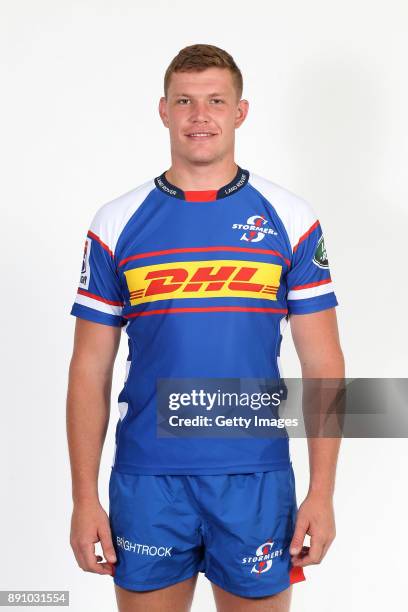 Cobus Wiese poses during the Stormers 2018 Super Rugby headshots session on December 5, 2017 in Cape Town, South Africa.