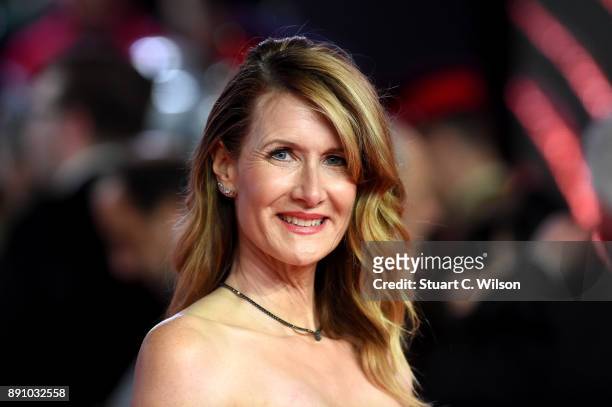 Actress Laura Dern attends the European Premiere of 'Star Wars: The Last Jedi' at Royal Albert Hall on December 12, 2017 in London, England.