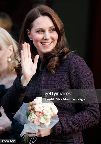 Catherine, Duchess of Cambridge attends the 'Magic Mums' community Christmas party held at Rugby Portobello Trust on December 12, 2017 in London,...