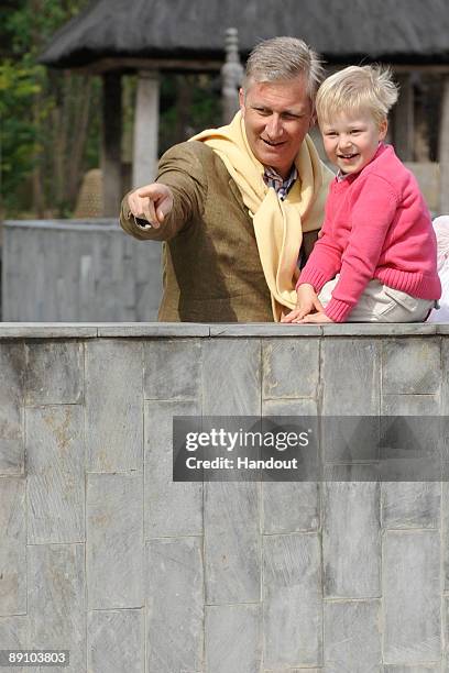 Prince Philippe and Prince Emmanuel from Belgium assist a Summer Photocall at Paradisio Park, on July 18, 2009 in Mons, Hainaut, Belgium. Photo By...