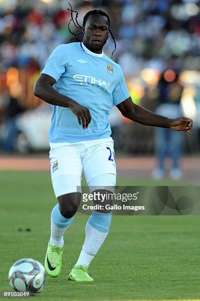 Felipe Caicedo of Manchester City in action during the 2009 Vodacom Challenge match between Orlando Pirates and Manchester City from Peter Mokaba...