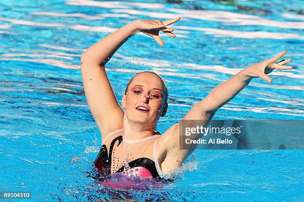 Kirstin Anderson of New Zealand competes in the Technical Solo Synchronised Swimming at the Stadio del Nuoto Sincronizzato on July 19, 2009 in Rome,...