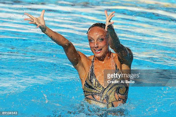 Marie-Pier Boudreau Gagnon of Canada competes in the Technical Solo Synchronised Swimming at the Stadio del Nuoto Sincronizzato on July 19, 2009 in...