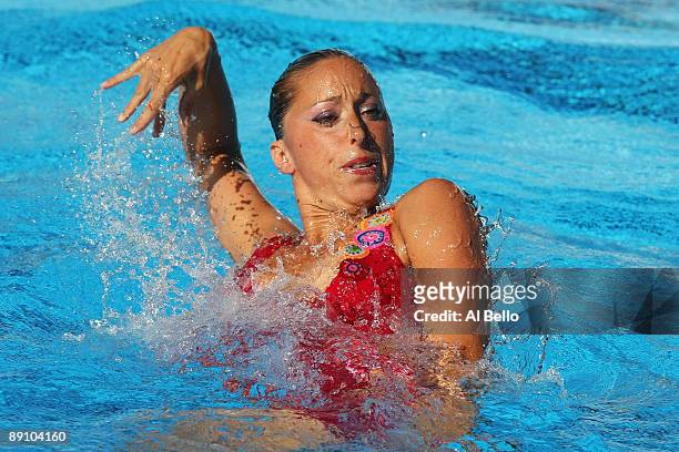 Gemma Mengual of Spain competes in the Technical Solo Synchronised Swimming at the Stadio del Nuoto Sincronizzato on July 19, 2009 in Rome, Italy.