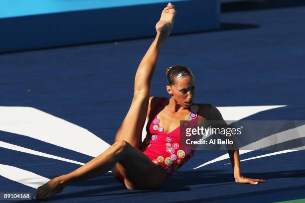 Gemma Mengual of Spain competes in the Technical Solo Synchronised Swimming at the Stadio del Nuoto Sincronizzato on July 19, 2009 in Rome, Italy.