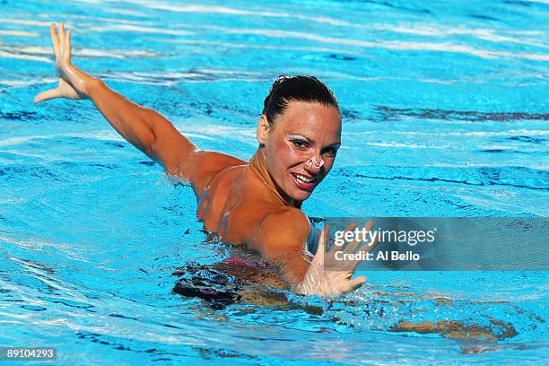 Beatrice Adelizzi of Italy competes in the Technical Solo Synchronised Swimming at the Stadio del Nuoto Sincronizzato on July 19, 2009 in Rome, Italy.