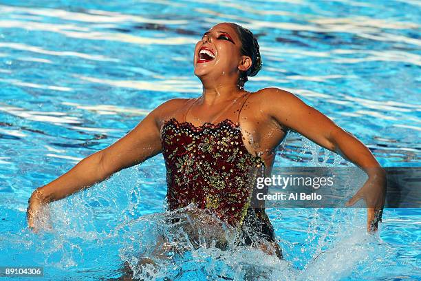 Greisy Gomez of Venezuela competes in the Technical Solo Synchronised Swimming at the Stadio del Nuoto Sincronizzato on July 19, 2009 in Rome, Italy.