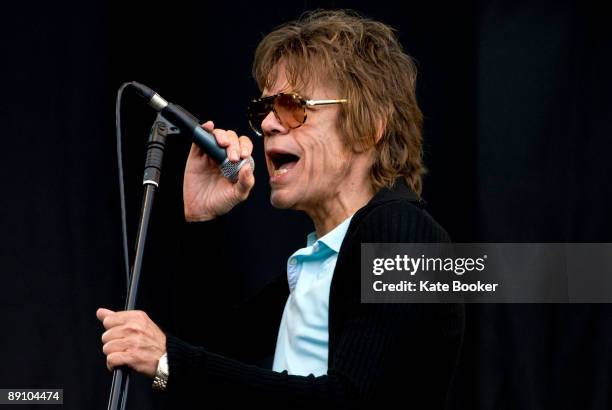 David Johansen of New York Dolls performs on stage on the second day of Lovebox Weekender at Victoria Park on July 19, 2009 in London, England.