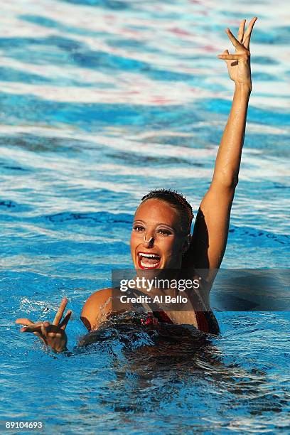 Jenna Randall of Great Britain competes in the Technical Solo Synchronised Swimming at the Stadio del Nuoto Sincronizzato on July 19, 2009 in Rome,...