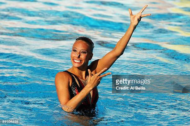 Jenna Randall of Great Britain competes in the Technical Solo Synchronised Swimming at the Stadio del Nuoto Sincronizzato on July 19, 2009 in Rome,...