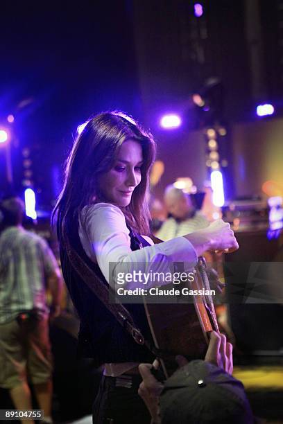 French First Lady Carla Bruni-Sarkozy at Radio City Music Hall rehearsing on July 17, 2009 for her performance at Mandela Day: A 466664 Celebration...