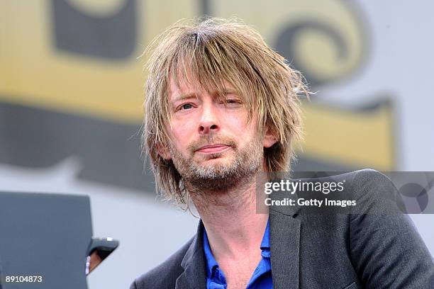 Thom Yorke performs live on day 4 of the Latitude Festival held in Henham Park, Southwold on July 19, 2009 in Southwold, England.