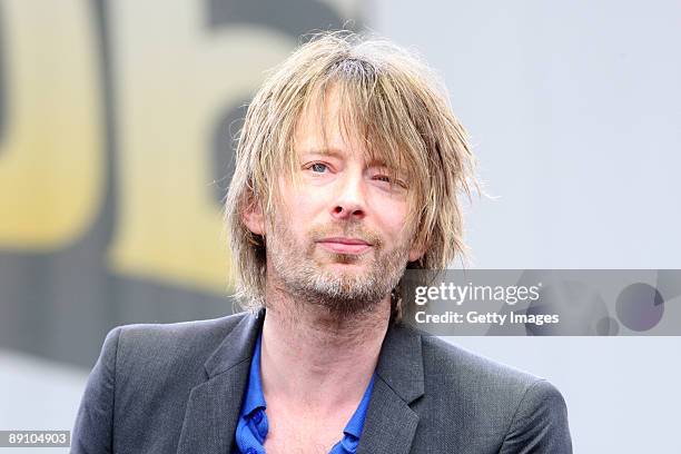 Thom Yorke performs live on day 4 of the Latitude Festival held in Henham Park, Southwold on July 19, 2009 in Southwold, England.