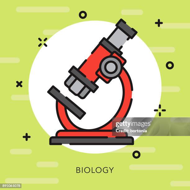 microscope open outline science icon - microscope lens stock illustrations