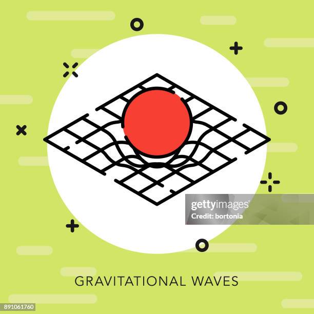 gravitational waves open outline science icon - einstein stock illustrations