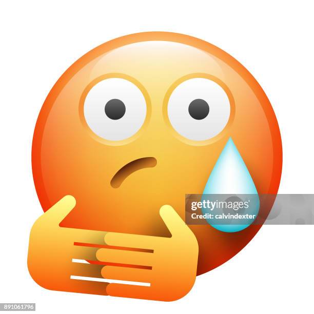 realistic emoji - crying hug stock illustrations