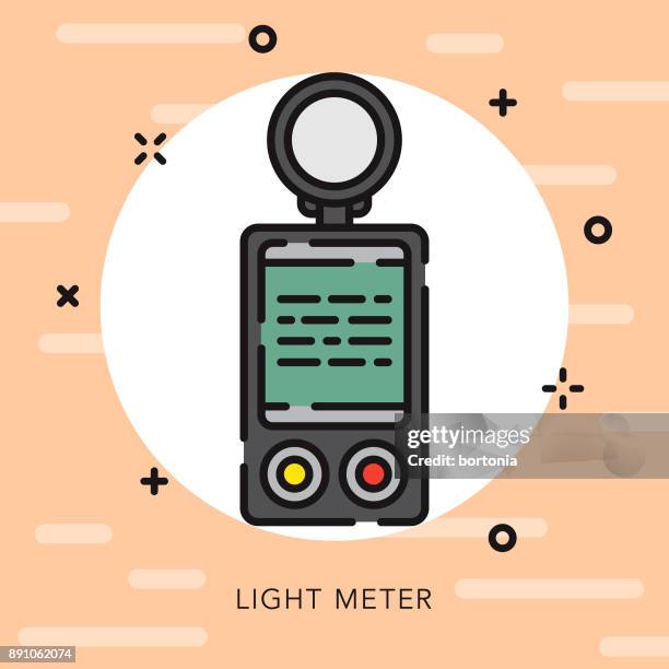 light meter open outline photography icon - millennial pink stock illustrations