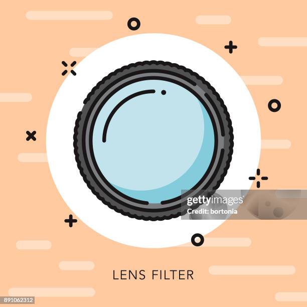 polariser open outline photography icon - millennial pink stock illustrations