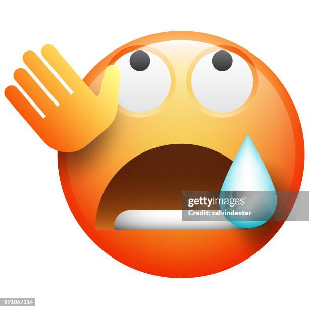 realistic emoji - crying hug stock illustrations