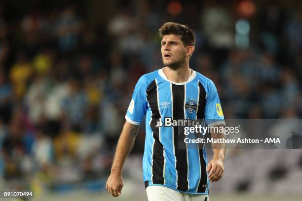 Walter Kannemann of Gremio FBPA looks on during the FIFA Club World Cup UAE 2017 semi-final match between Gremio FBPA and CF Pachuca at Hazza Bin...