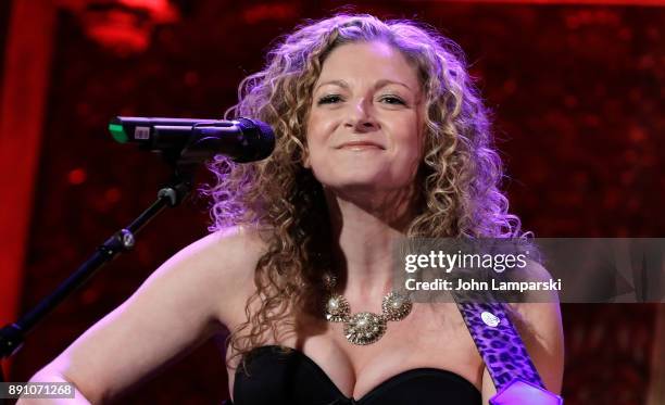 Lauren Molina of the Skivvies performs during Feinstein's/54 Below Holiday Show press preview at Feinstein's/54 Below on December 12, 2017 in New...