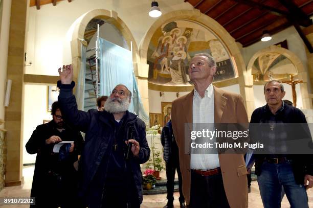 Citta di Palermo owner Maurizio Zamparini visits Missione Speranza e Carità on December 12, 2017 in Palermo, Italy.