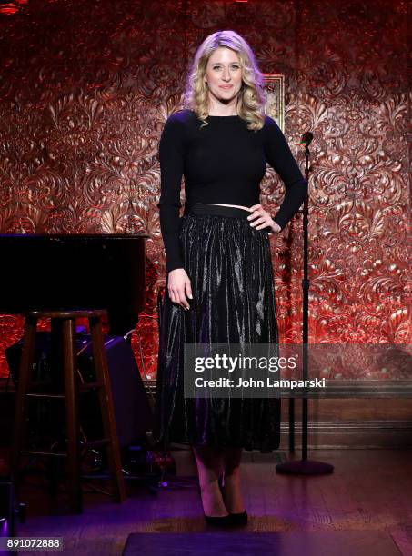 Caissie Levy performs during Feinstein's/54 Below Holiday Show press preview at Feinstein's/54 Below on December 12, 2017 in New York City.