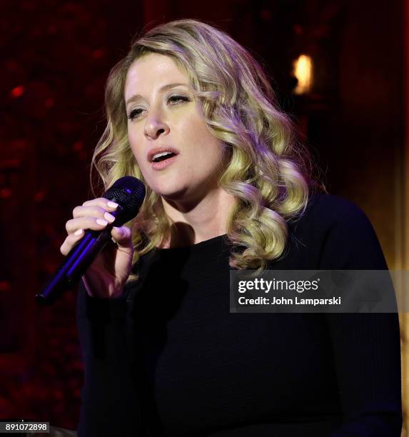 Caissie Levy performs during Feinstein's/54 Below Holiday Show press preview at Feinstein's/54 Below on December 12, 2017 in New York City.