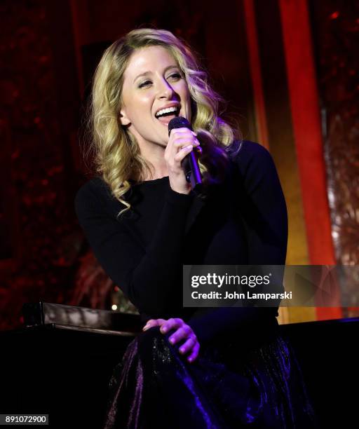 Caissie Levy performs during Feinstein's/54 Below Holiday Show press preview at Feinstein's/54 Below on December 12, 2017 in New York City.