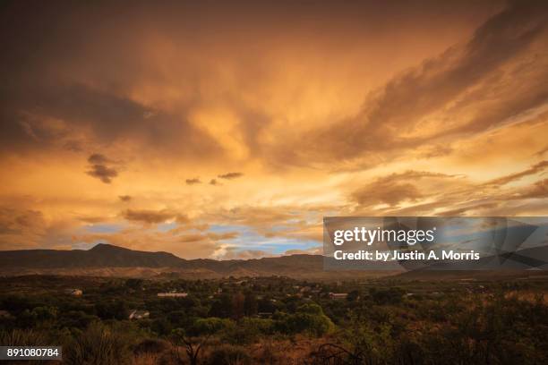 monsoon sunset over the verde valley - arizona sunset stock pictures, royalty-free photos & images