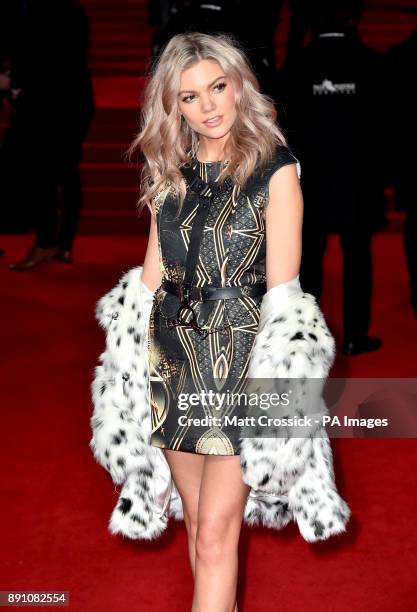 Becca Dudley attending the european premiere of Star Wars: The Last Jedi held at The Royal Albert Hall, London.