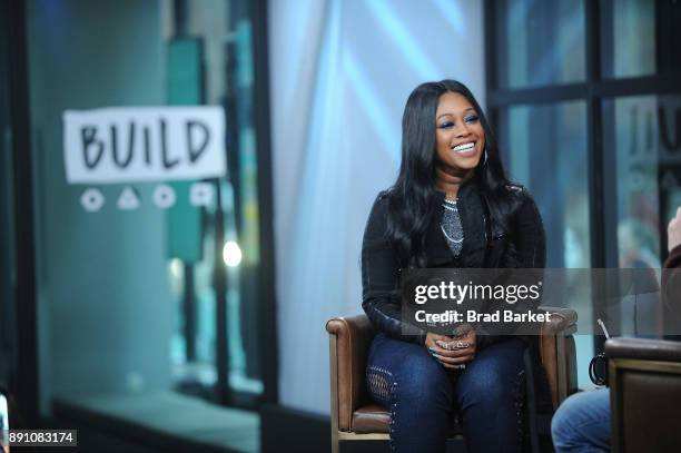 Trina attends Build discussing "Love and Hip Hop: Miami" at Build Studio on December 12, 2017 in New York City.