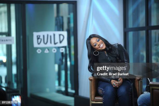 Trina attends Build discussing "Love and Hip Hop: Miami" at Build Studio on December 12, 2017 in New York City.