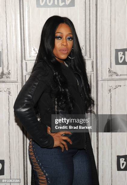 Trina attends Build discussing "Love and Hip Hop: Miami" at Build Studio on December 12, 2017 in New York City.
