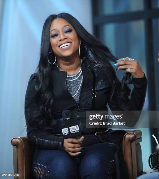 Trina attends Build discussing "Love and Hip Hop: Miami" at Build Studio on December 12, 2017 in New York City.