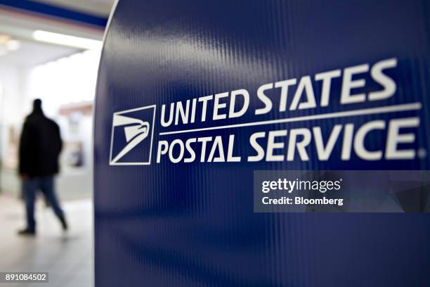 Signage is seen at the United States Postal Service Joseph Curseen Jr. And Thomas Morris Jr. Post office station in Washington, D.C., U.S., on...